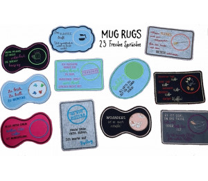 Stickserie ITH - Mug Rug 23x Freche Sprüche